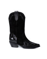 Womens Boots Western Mid Calf Split Leather Aniline Full Grain - Black 63_261H009_NEG194007_6