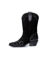 Womens Boots Western Mid Calf Split Leather Aniline Full Grain - Black 63_261H009_NEG194007_8