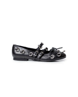Womens Cowhide Leather Adjustable Strap Shoes - Special Collection - Black 63_264H202_NEG194007_3