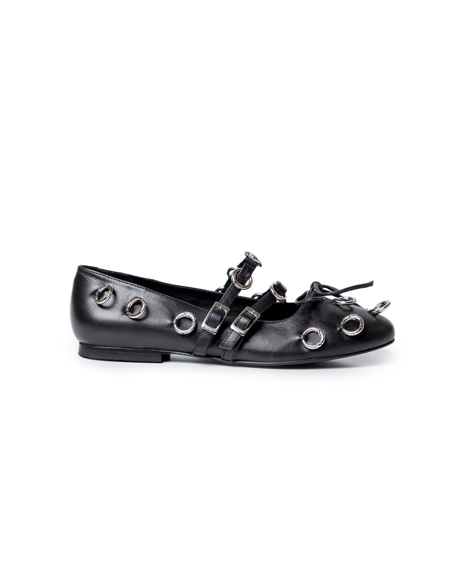 Womens Cowhide Leather Adjustable Strap Shoes - Special Collection - Black 63_264H202_NEG194007_3