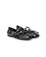 Womens Cowhide Leather Adjustable Strap Shoes - Special Collection - Black 63_264H202_NEG194007_4