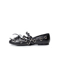 Womens Cowhide Leather Adjustable Strap Shoes - Special Collection - Black 63_264H202_NEG194007_5