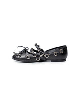 Womens Cowhide Leather Adjustable Strap Shoes - Special Collection - Black 63_264H202_NEG194007_5