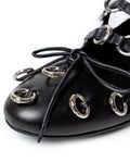 Womens Cowhide Leather Adjustable Strap Shoes - Special Collection - Black 63_264H202_NEG194007_6