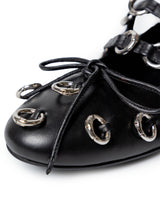 Womens Cowhide Leather Adjustable Strap Shoes - Special Collection - Black 63_264H202_NEG194007_6