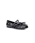 Womens Cowhide Leather Adjustable Strap Shoes - Special Collection - Black 63_264H202_NEG194007_7