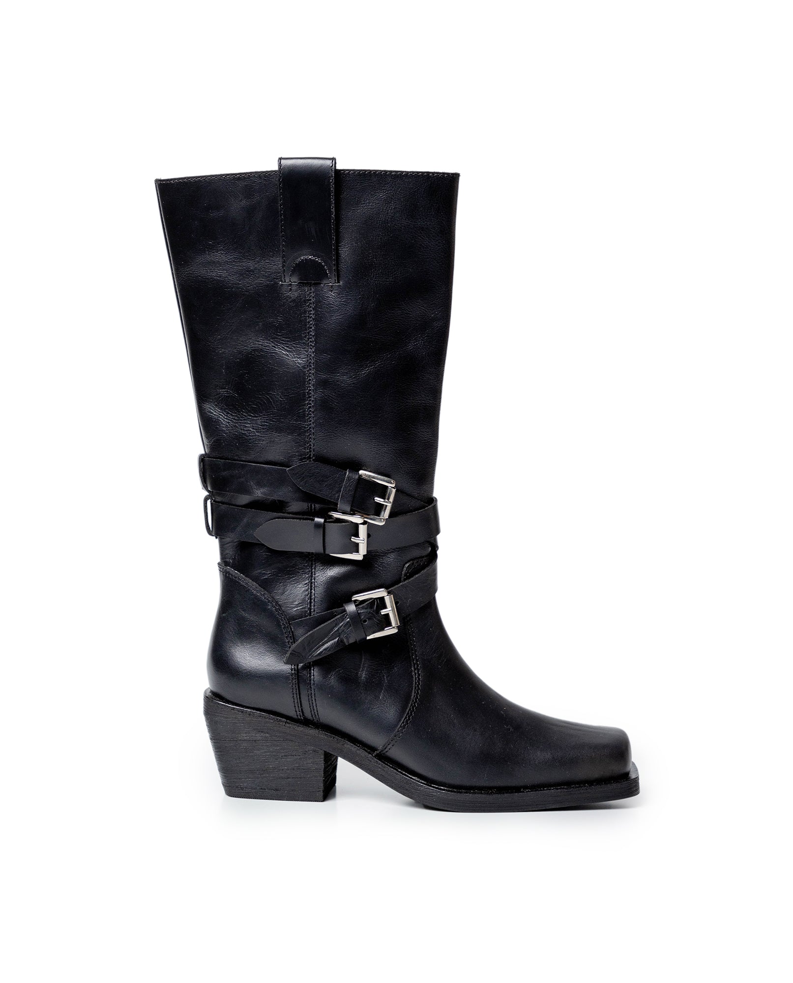 Womens Cowhide Leather Structured Shoes - Special Collection - Black 63_264H203_NEG194007_3