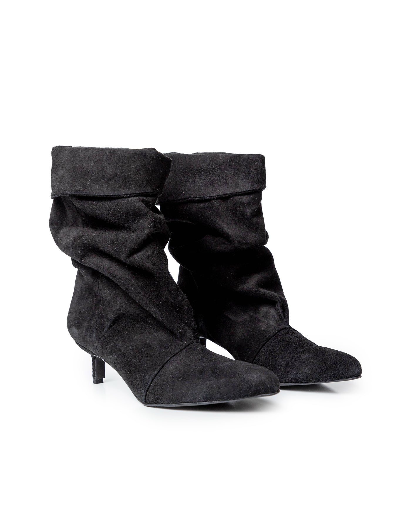 Womens Cowhide Leather Mid-Shaft Boots - Special Collection - Black 63_264H204_NEG194007_6