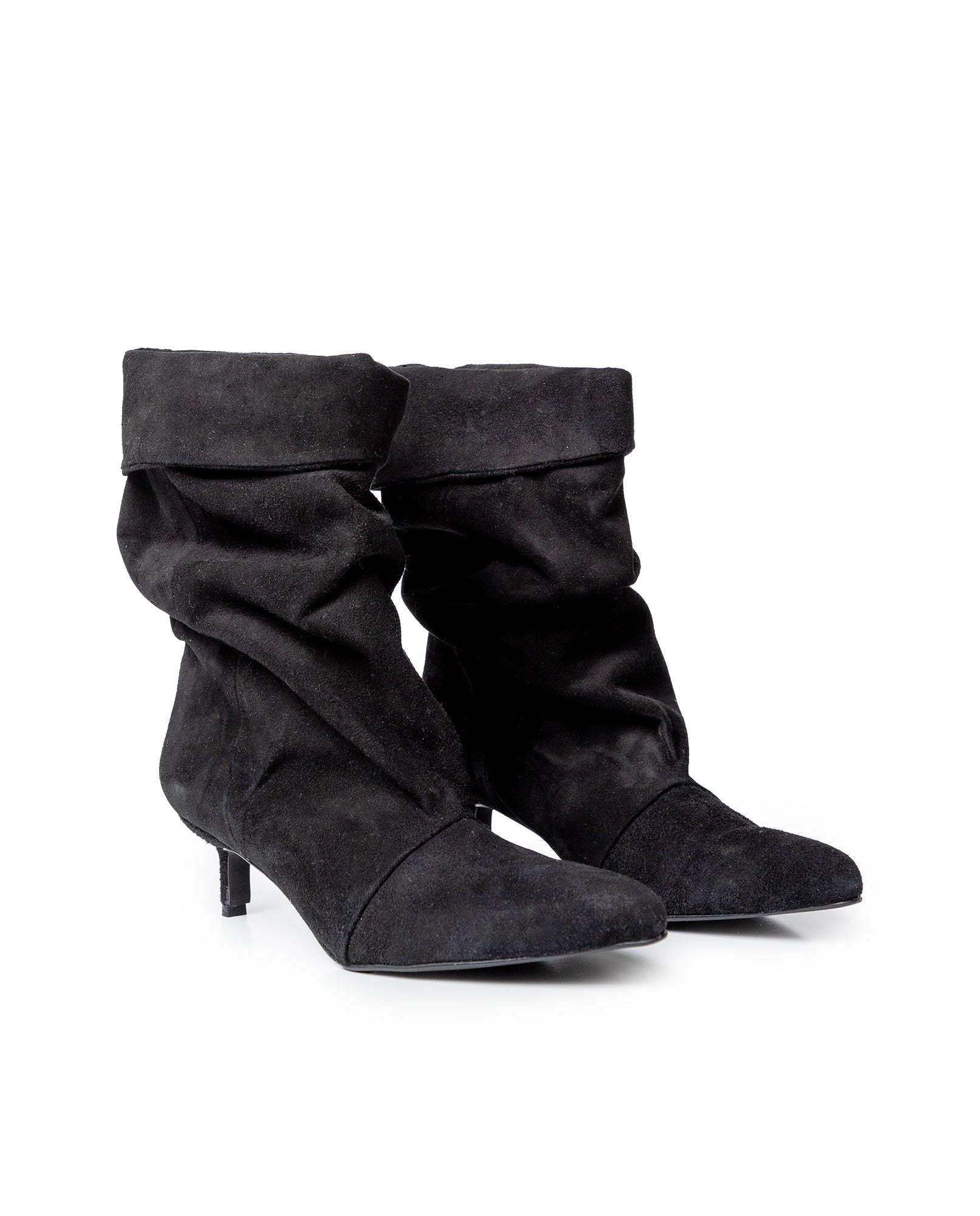 Womens Cowhide Leather Mid-Shaft Boots - Special Collection - Black 63_264H204_NEG194007_6