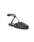Women´s Leather Studded Sandals - Black 63_269G000_NEG194007_3
