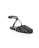 Women´s Leather Studded Sandals - Black 63_269G000_NEG194007_3