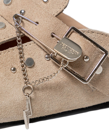 Women's Clogs in Leather Rounded Silhouette - Khaki - 3