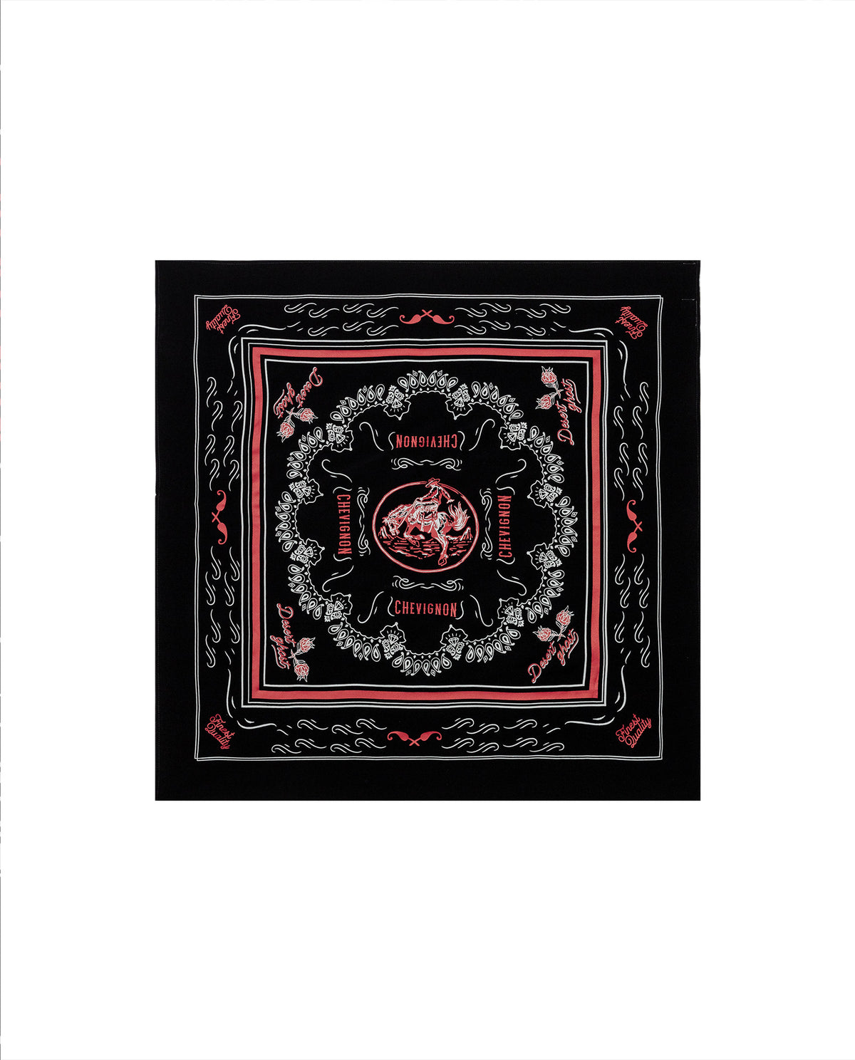 Womens Bandana Rodeo Rayon Thematic Print Western Styling - Black 63_281H700_NEG194004_0