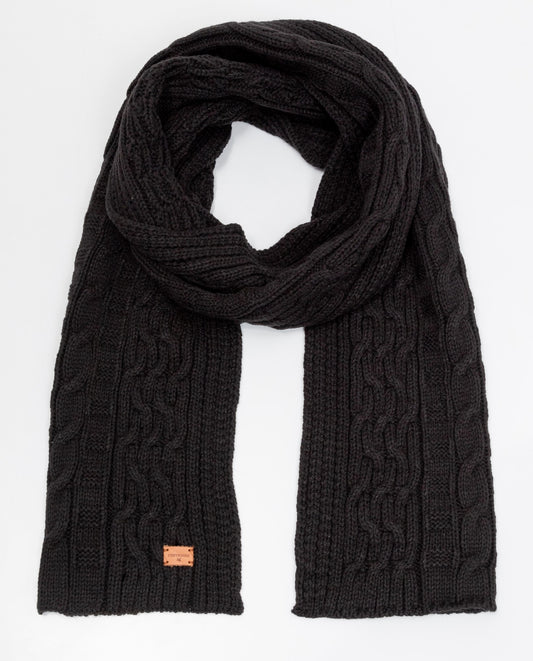 Braided Knit Scarf - Black 63_282F000_NEG194007_0