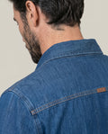Men's Denim Shirt Classic Fit Long Sleeve - Dark Blue - Blue 63_310E801_AZU184530_7