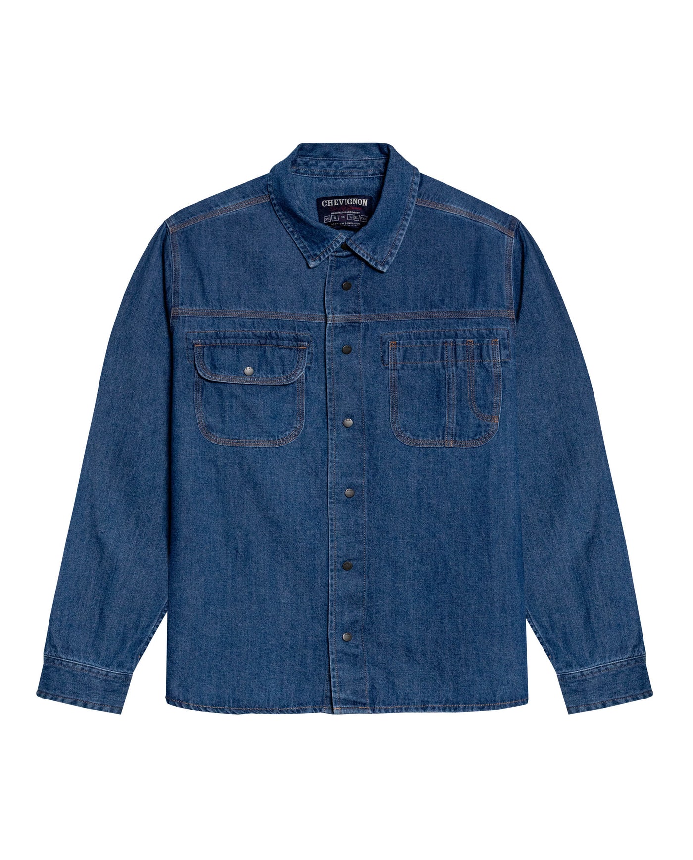 Camisa de Hombre Manga Larga Workwear Lavado Oscuro en Algodón - Blue 63_311H000_AZU193924_3