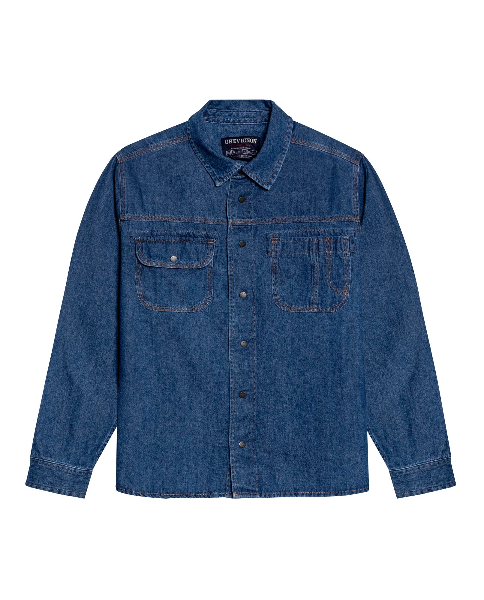 Camisa de Hombre Manga Larga Workwear Lavado Oscuro en Algodón - Blue 63_311H000_AZU193924_3