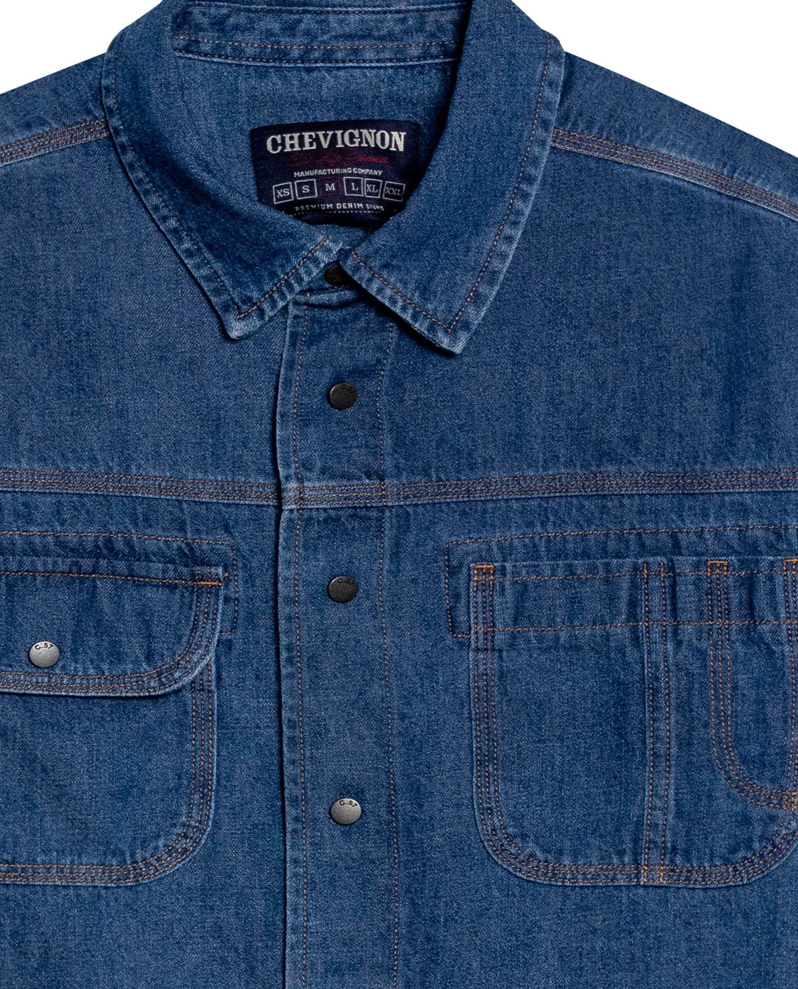 Camisa de Hombre Manga Larga Workwear Lavado Oscuro en Algodón - Blue 63_311H000_AZU193924_8