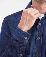 Men's Slim Fit Dark Wash Denim Shirt with Metal Buttons in Non-Stretch Cotton 312G000 - 3