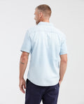 Men's Slim Fit Light Wash Short Sleeve Denim Shirt in Non-Stretch Cotton 312G001 - 4