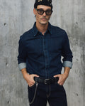 Mens Relaxed Fit Dark Denim Shirt - Special Collection - Blue 63_312H200_AZU193924_0