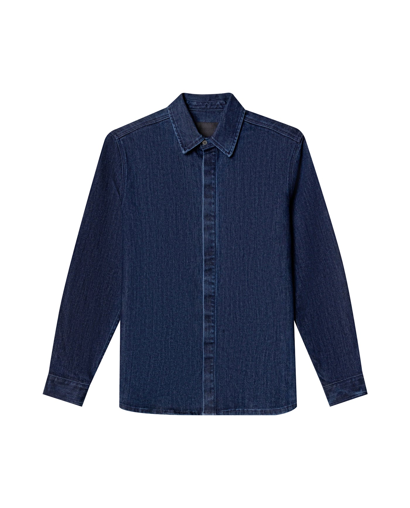 Mens Relaxed Fit Dark Denim Shirt - Special Collection - Blue 63_312H200_AZU193924_4