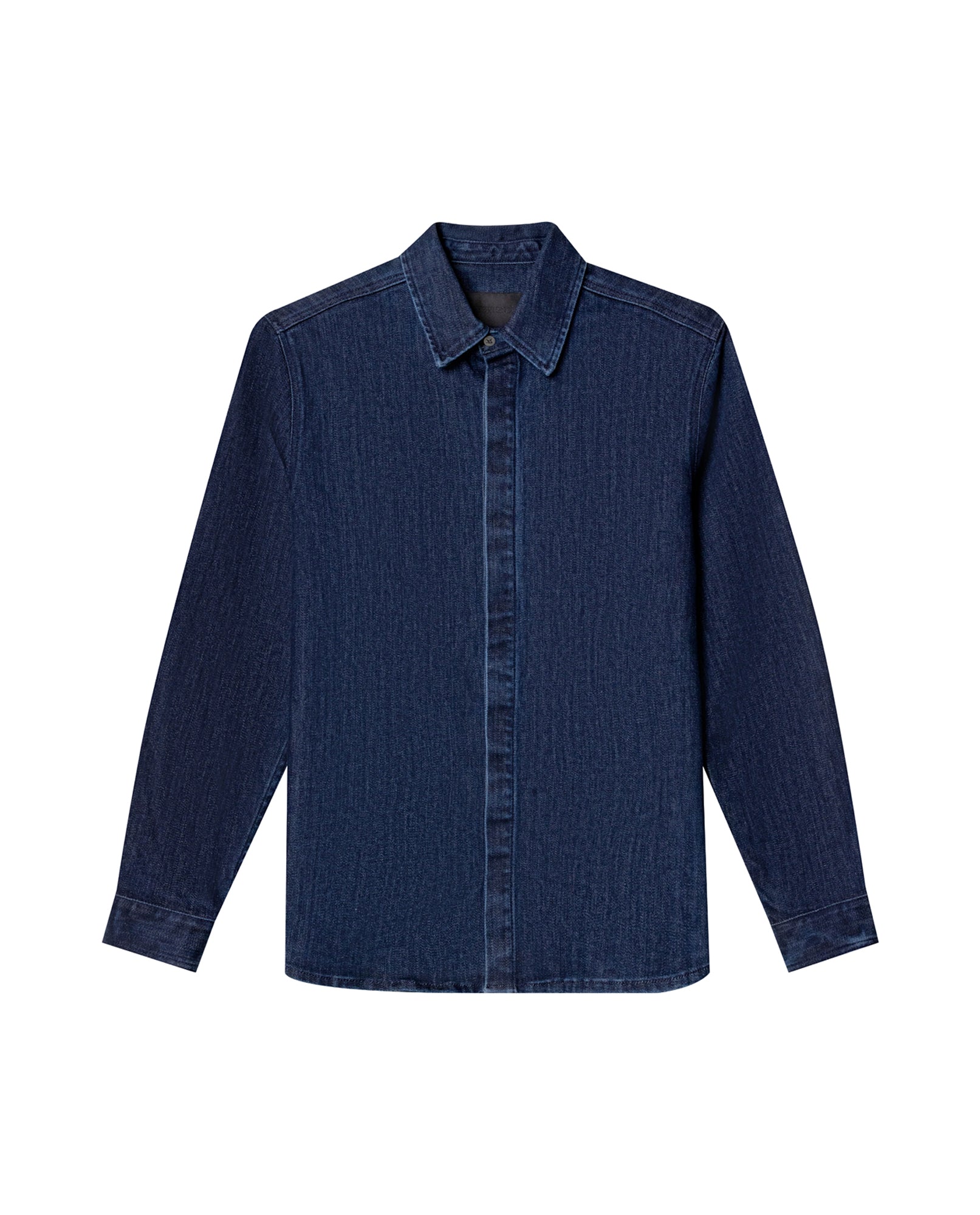 Mens Relaxed Fit Dark Denim Shirt - Special Collection - Blue 63_312H200_AZU193924_4