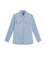 Men's Slim Fit Denim Shirt in Cotton, Midnight 319G000 - 2