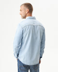 Men's Slim Fit Denim Shirt in Cotton, Midnight 319G000 - 5