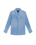 Men's Long Sleeve Denim Shirt in Cotton Regular Fit, Twilight - 1