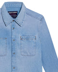Men's Long Sleeve Denim Shirt in Cotton Regular Fit, Twilight - 7