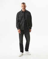 Men's Slim Fit Long Sleeve Denim Shirt in Cotton-Polyester-Rayon Blend, Nocturne - 3