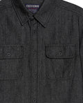 Men's Slim Fit Long Sleeve Denim Shirt in Cotton-Polyester-Rayon Blend, Nocturne - 7