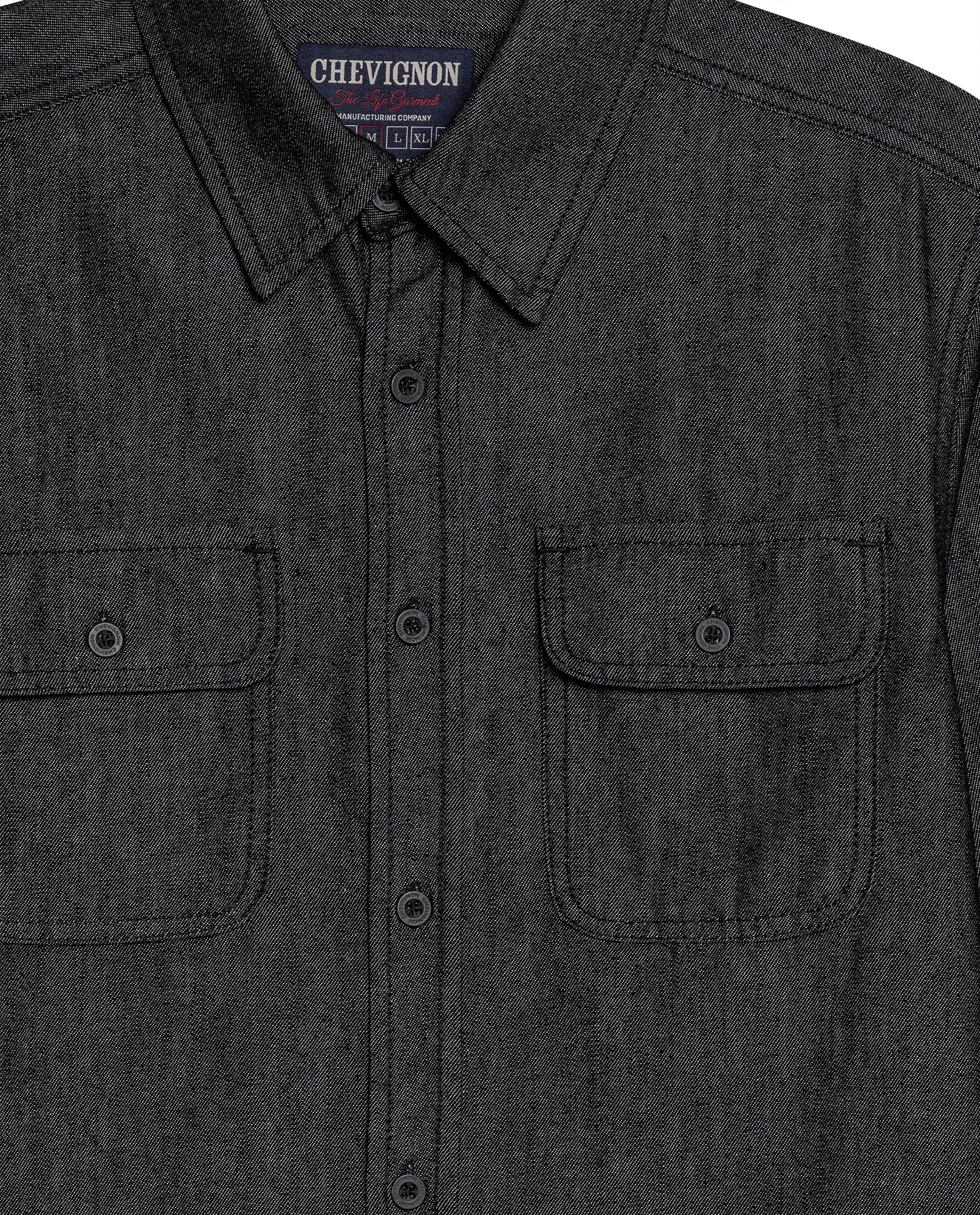Men's Slim Fit Long Sleeve Denim Shirt in Cotton-Polyester-Rayon Blend, Nocturne - 7