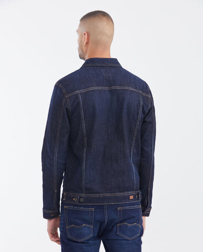 Men's Cotton - Spandex Trucker Jacket - Blue - 5