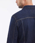 Men's Cotton-Spandex Trucker Jacket - Blue 320F000 - 6
