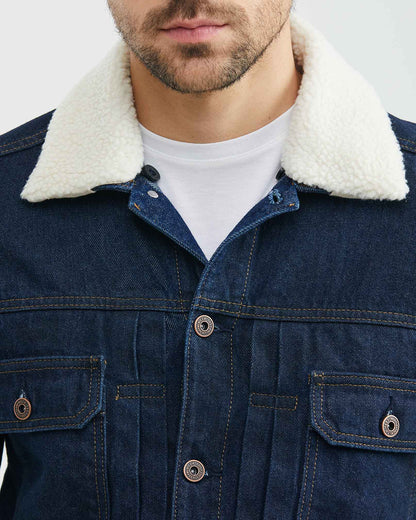 DARK WASH DENIM UTILITY JACKET
