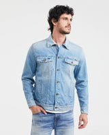 Men's Western Denim Shirt Slim Fit Light Wash - 1