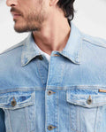 Men's Western Denim Shirt Slim Fit Light Wash - 2