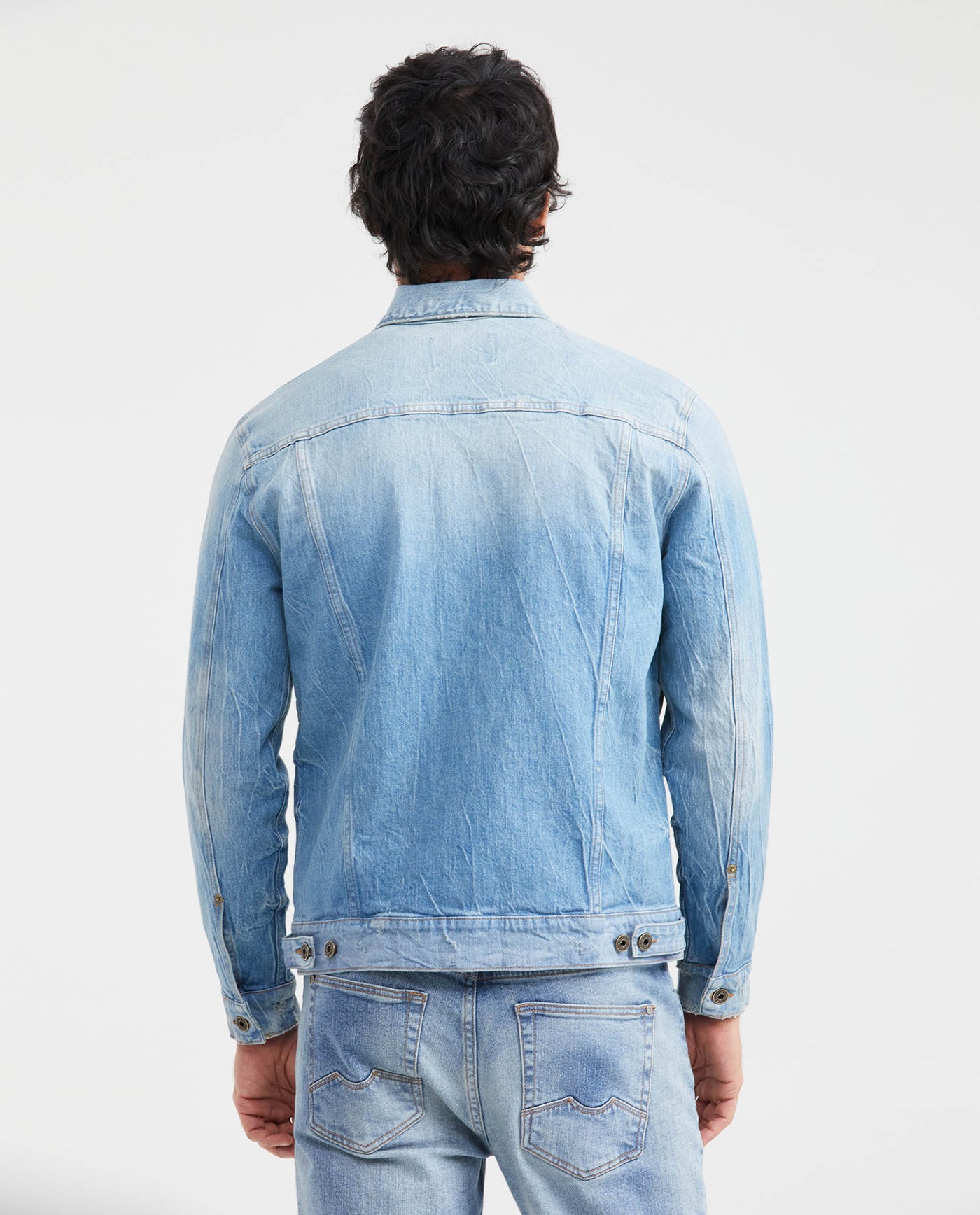 Men's Western Denim Shirt Slim Fit Light Wash - 4