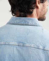 Men's Western Denim Shirt Slim Fit Light Wash - 5