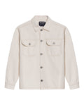Mens Shacket Straight Silhouette Raw Ivory Wash Cotton Contrast Stitching Patch Pockets - Raw 63_321H002_CRU134403_3