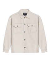 Mens Shacket Straight Silhouette Raw Ivory Wash Cotton Contrast Stitching Patch Pockets - Raw 63_321H002_CRU134403_3