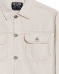 Mens Shacket Straight Silhouette Raw Ivory Wash Cotton Contrast Stitching Patch Pockets - Raw 63_321H002_CRU134403_8