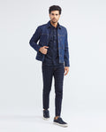 Men's Trucker Jacket Dark Wash Clean in Cotton Stretch Blend 322F000 - 2