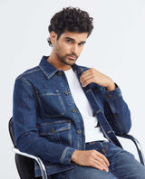 Men's Jacket Seam Distressing Bellows Pockets in Cotton Stretch Blend 322F001 - 2