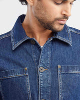 Men's Jacket Seam Distressing Bellows Pockets in Cotton Stretch Blend 322F001 - 3