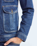 Men's Jacket Seam Distressing Bellows Pockets in Cotton Stretch Blend 322F001 - 4