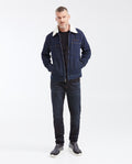 Denim Trucker Jacket with Removable Sherpa Collar Dark Blue for Men - Blue 322G000 - 2