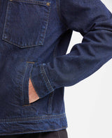 Denim Trucker Jacket with Removable Sherpa Collar Dark Blue for Men - Blue 322G000 - 4
